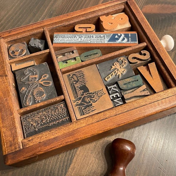 Vintage Copper on Wood Letterpress & More Stamps - Picture 3 of 12